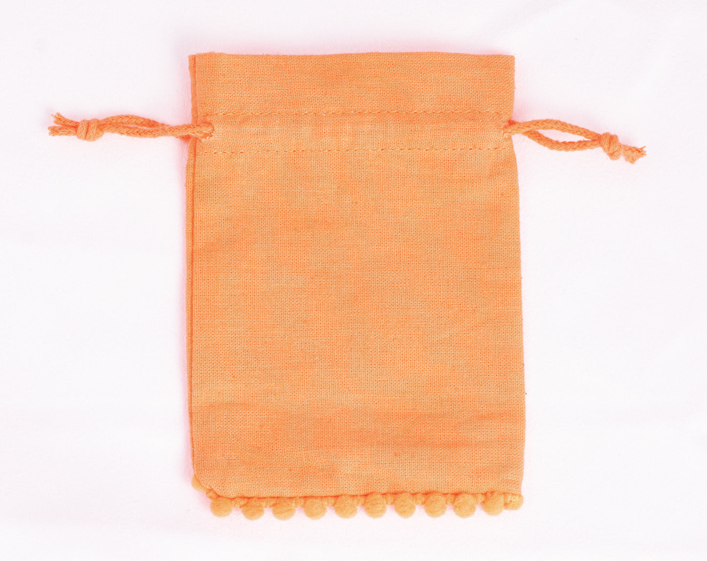 100pcs Orange Designer Cotton Pouches With Logo, Eco-Friendly Jewelry Pouches