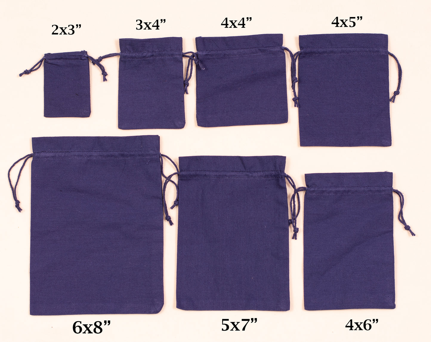 100pcs Organic Cotton Drawstring Bags in Bulk