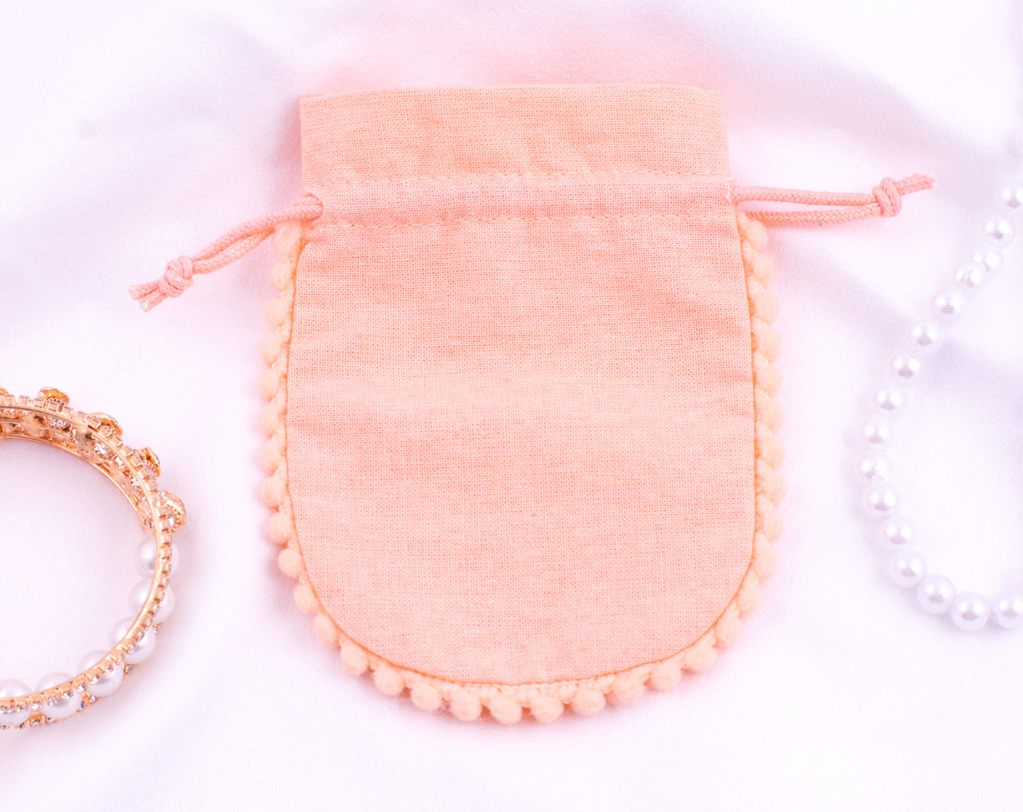100pcs Designer Cotton Pouches With Logo For Jewelry Packaging