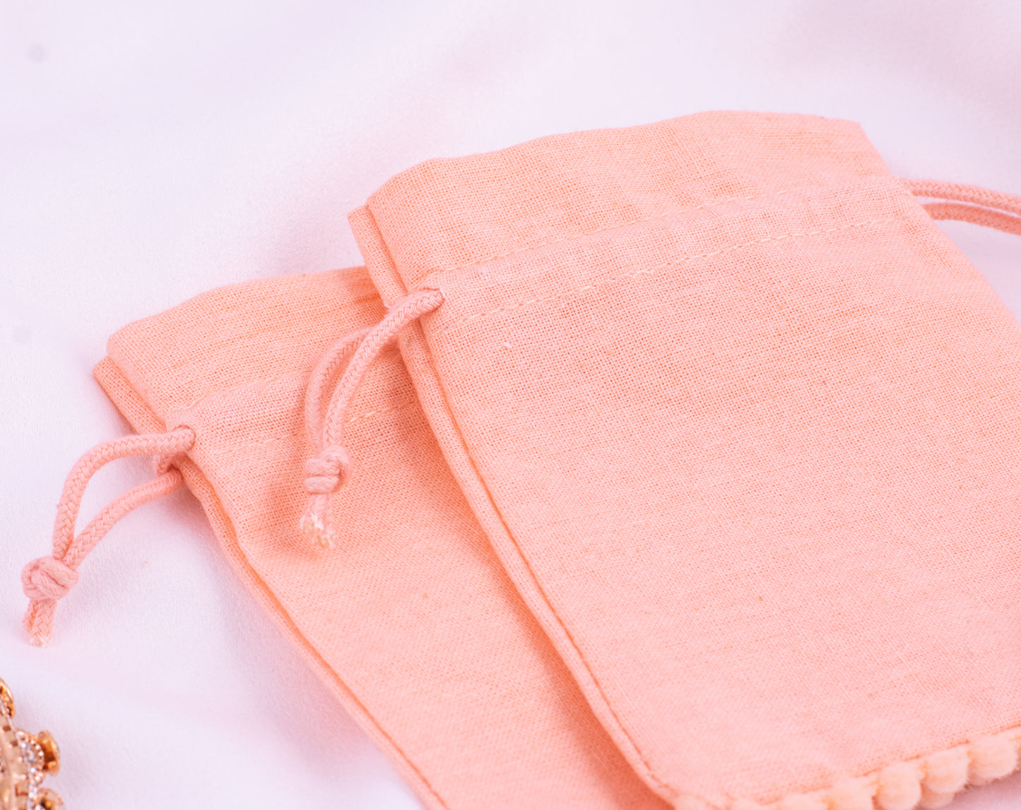 100pcs of Eco-Friendly Designer Cotton Drawstring Pouch With Logo