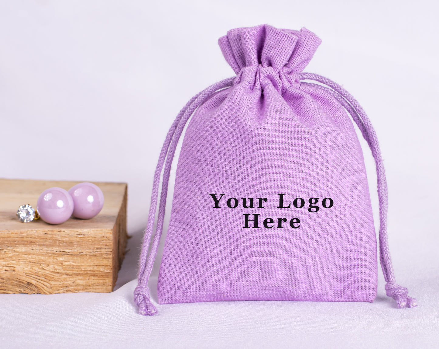 100pcs Cotton Drawstring Bags & Pouches With Logo in Wholesale & Bulk