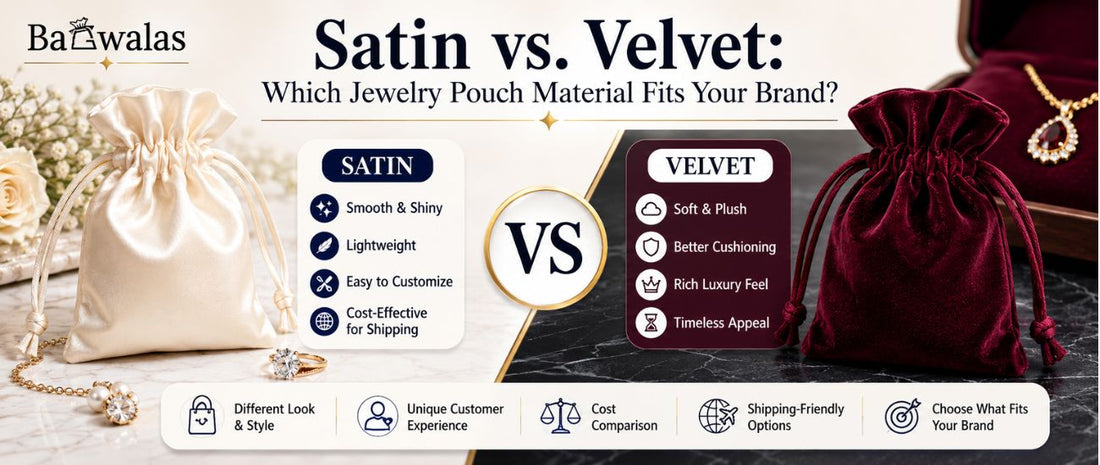 Satin vs. Velvet: Which Jewelry Pouch Material Fits Your Brand?