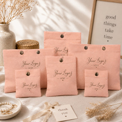 Snap Pouch Set of 100 | Custom Cotton Packaging Pouches