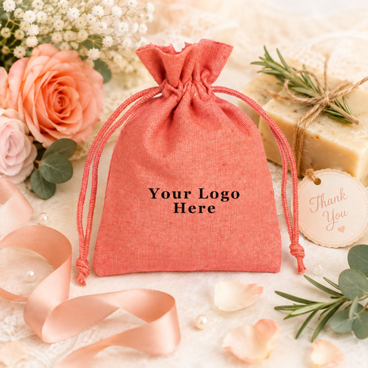 100pcs Custom Cotton Jewelry Pouches for Jewelry Brands | Drawstring Packaging Bags