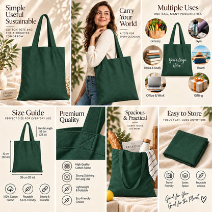 25pcs - Custom Logo Cotton Tote Bag for Retail Store Branding