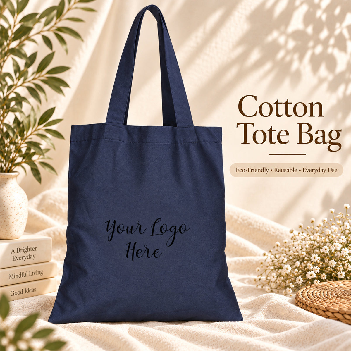 25pcs - Branded Cotton Tote Bag for Boutiques and Gift Shops