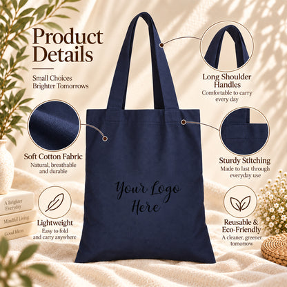 25pcs - Branded Cotton Tote Bag for Boutiques and Gift Shops