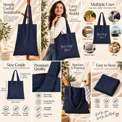 25pcs - Branded Cotton Tote Bag for Boutiques and Gift Shops