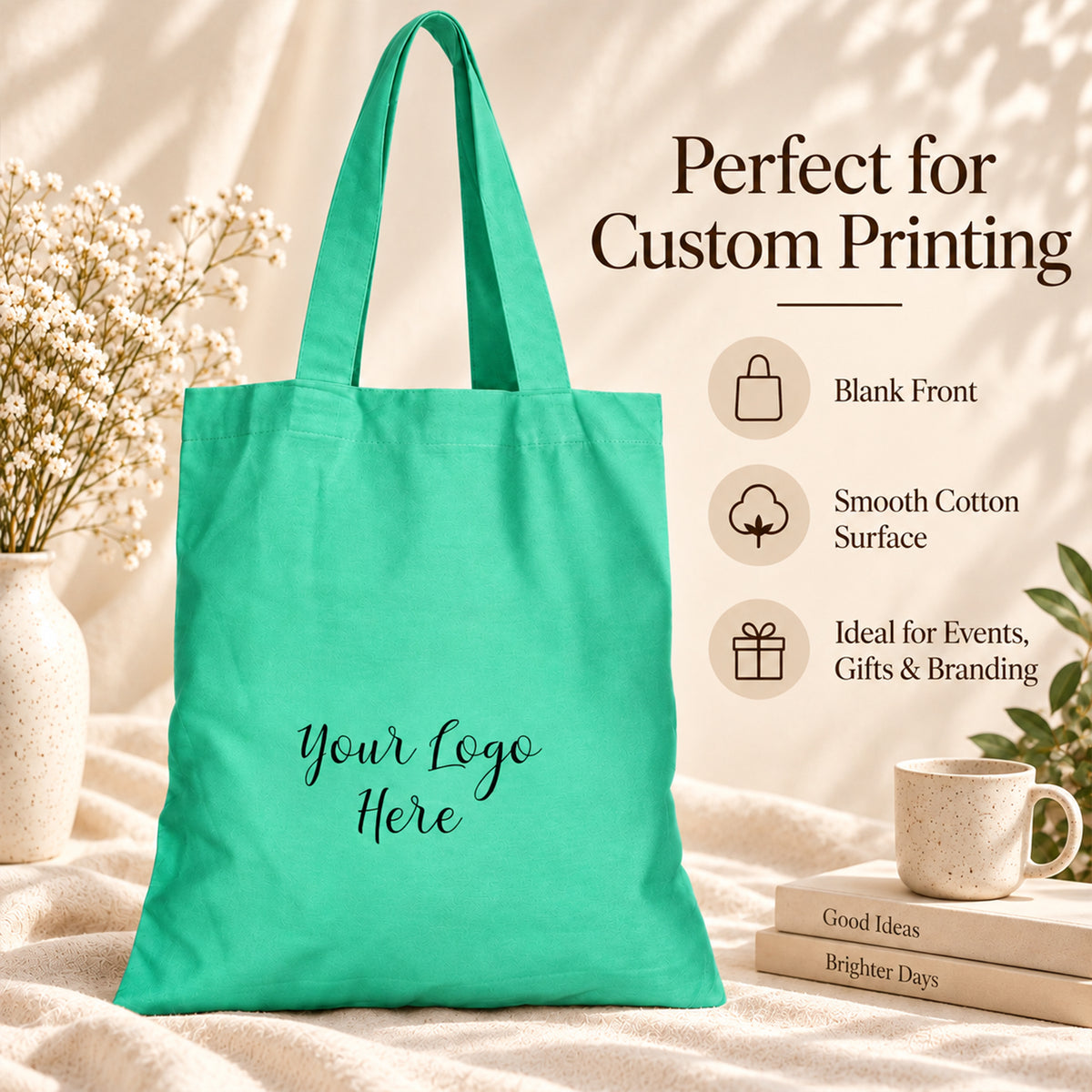 25pcs - Personalized Cotton Tote Bag With Your Business Logo