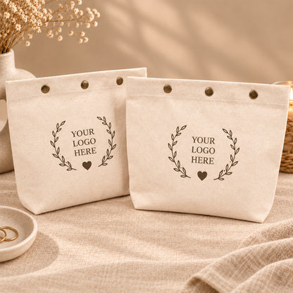100pcs Cotton Snap Pouches with Base | Reusable Pouches