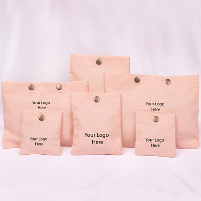 Snap Pouch Set of 100 | Custom Cotton Packaging Pouches