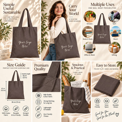 25pcs - Custom Logo Cotton Tote Bag for Business Events and Teams