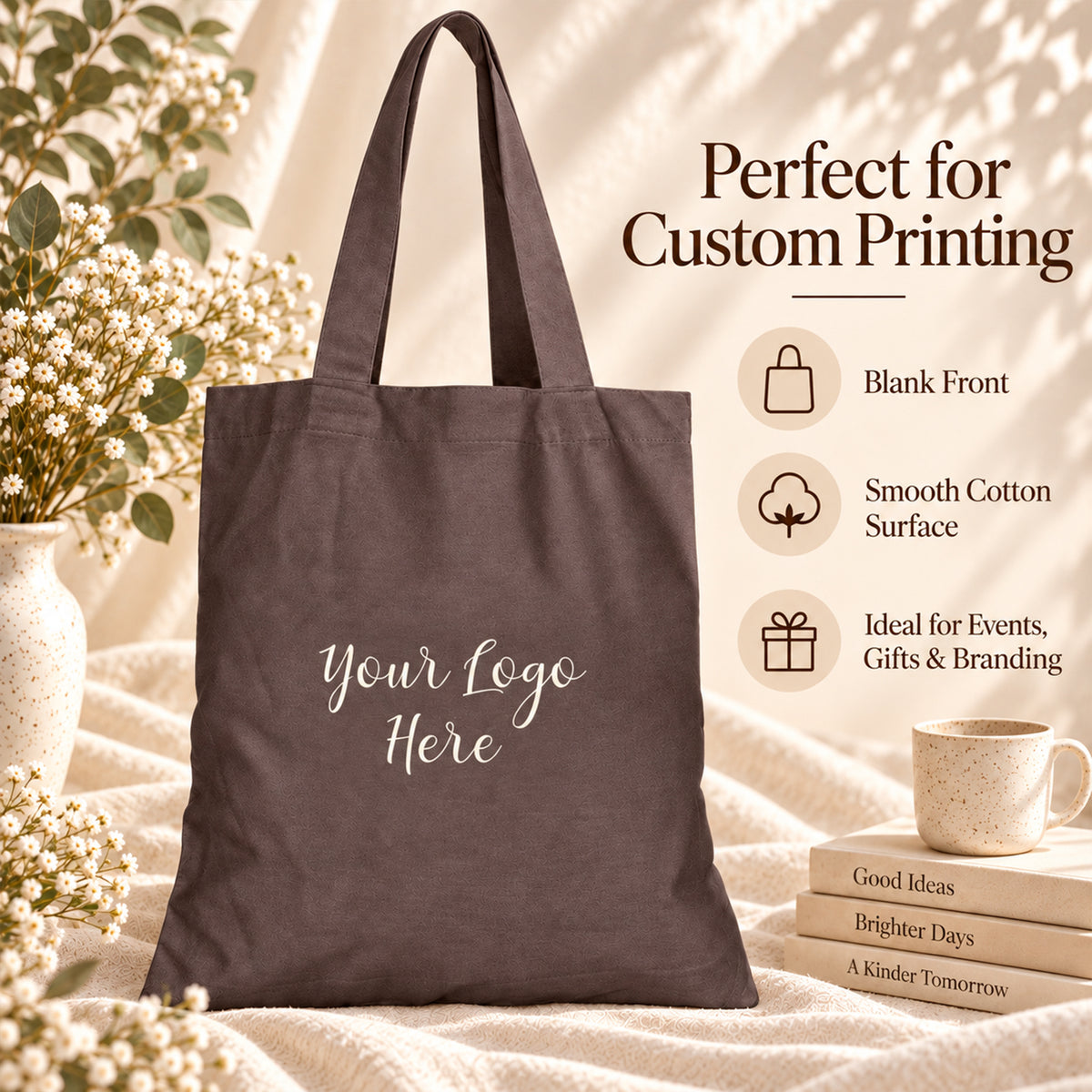 25pcs - Custom Logo Cotton Tote Bag for Business Events and Teams