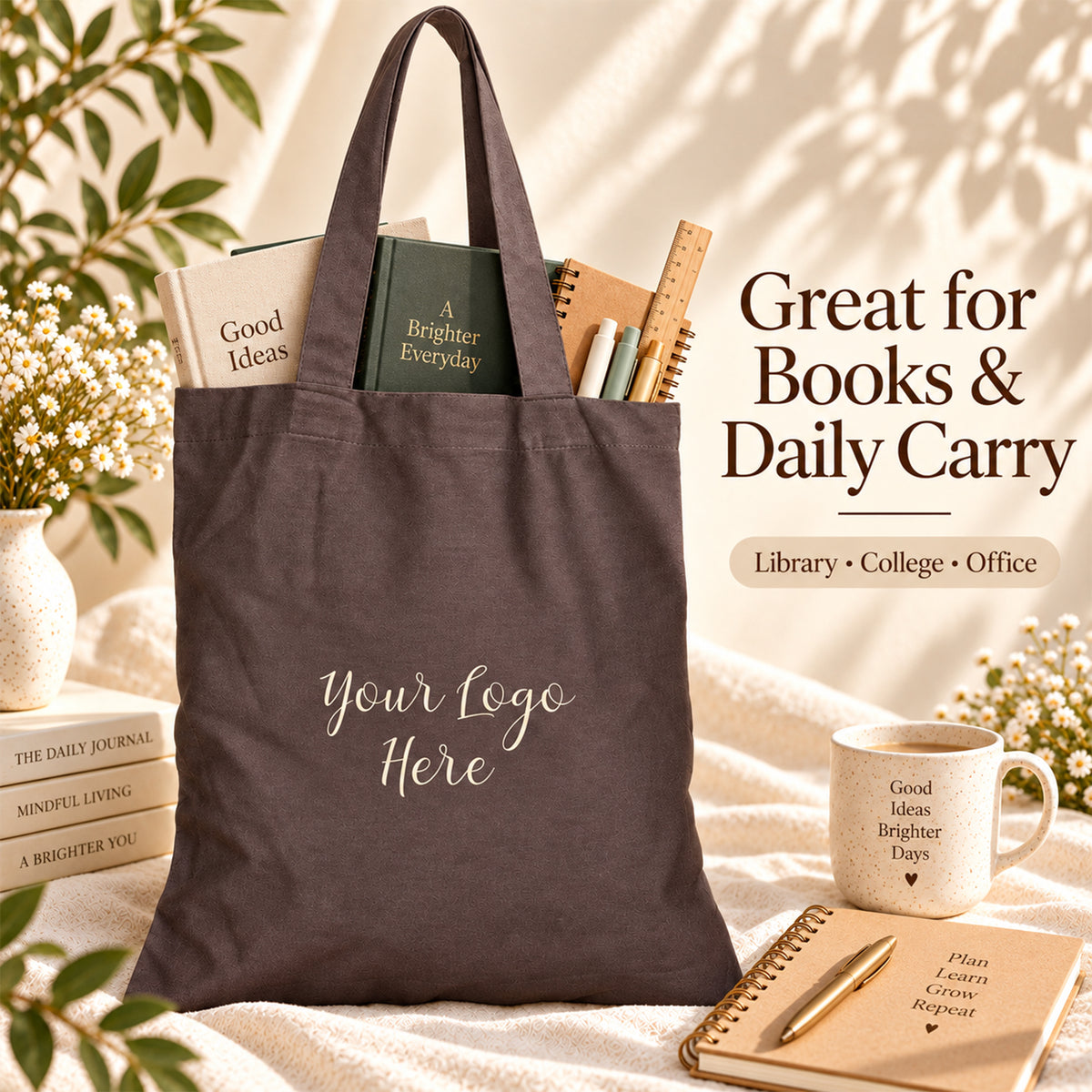 25pcs - Custom Logo Cotton Tote Bag for Business Events and Teams