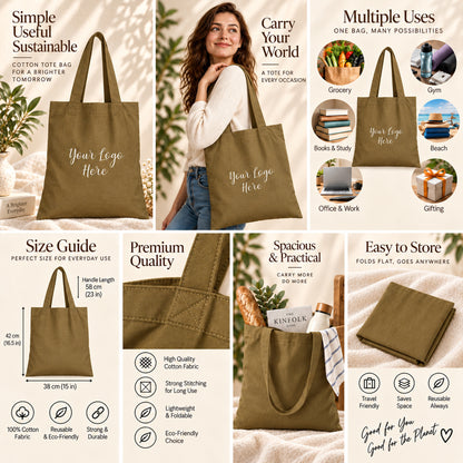 25pcs - Personalized Cotton Tote Bag for Events and Promotions