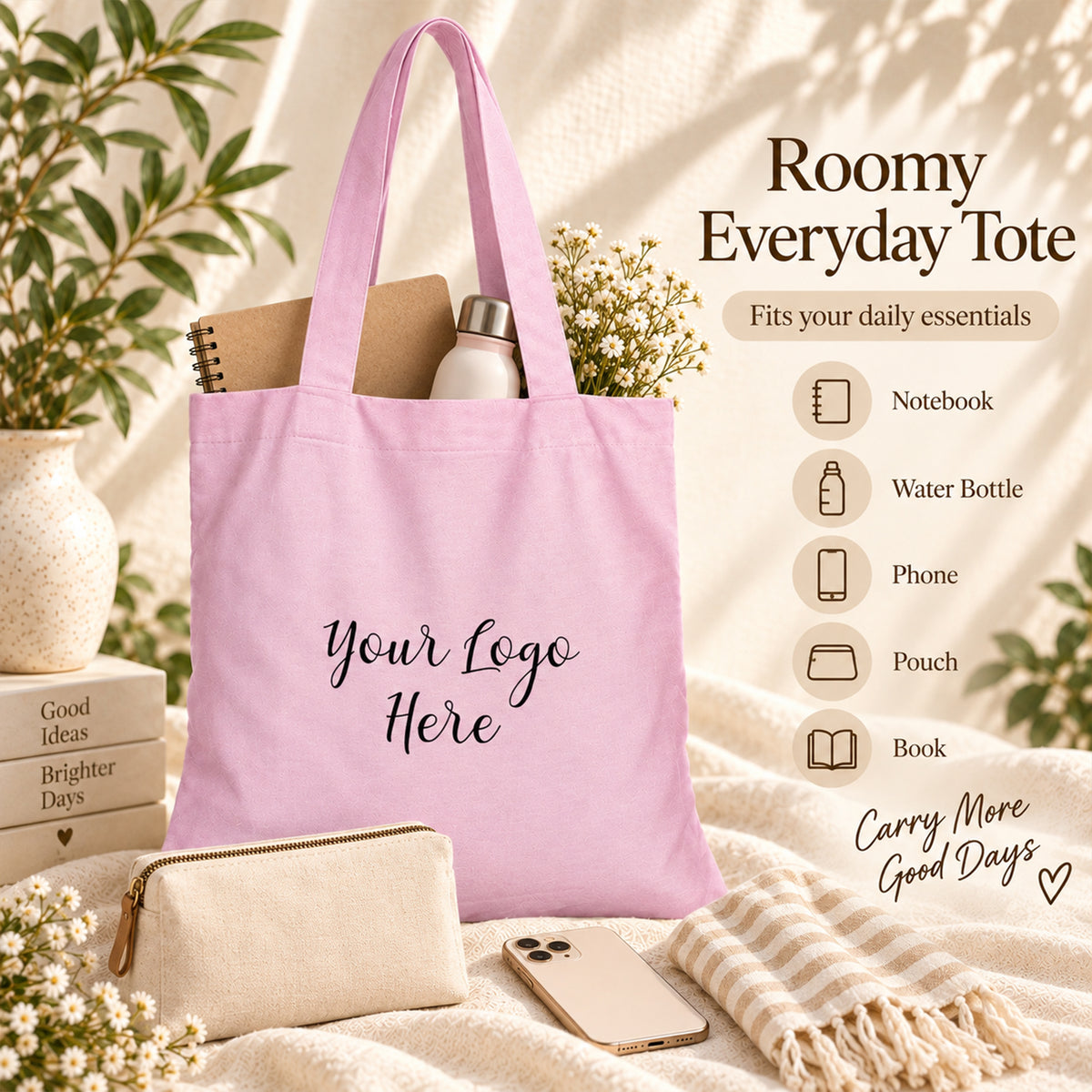 25pcs - Cotton Tote Bag With Your Custom Event Logo or Artwork