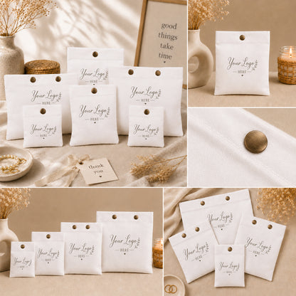 100pcs Cotton Snap Pouches | Reusable Packaging Pouches