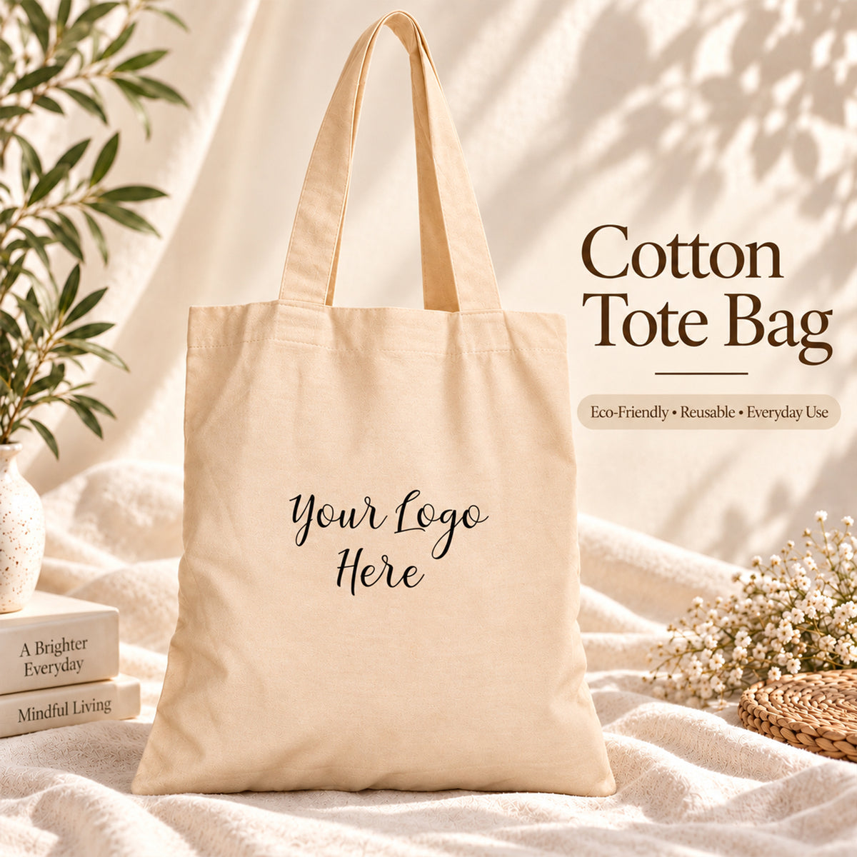 25pcs - Custom Conference Cotton Tote Bag With Company Logo