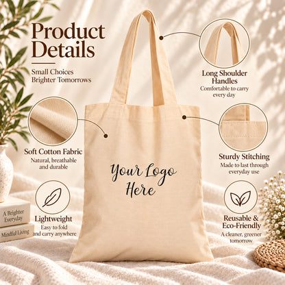 25pcs - Custom Conference Cotton Tote Bag With Company Logo