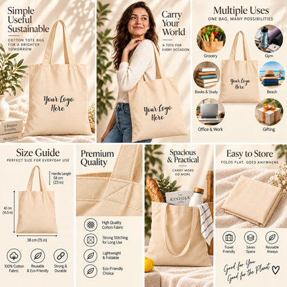 25pcs - Custom Conference Cotton Tote Bag With Company Logo