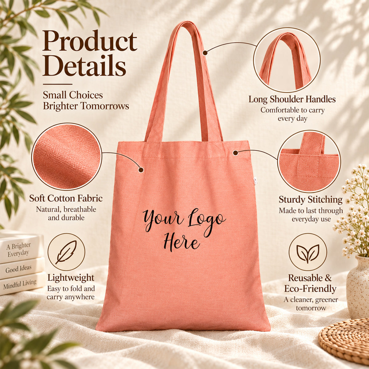 25pcs - Conference Cotton Tote Bag With Your Business Logo