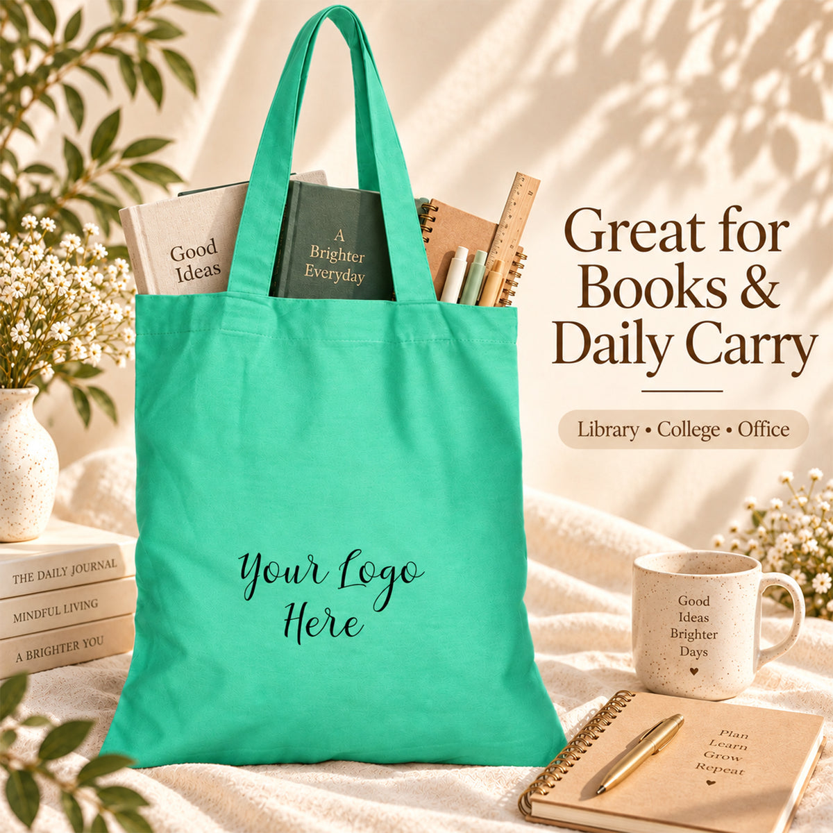 25pcs - Personalized Cotton Tote Bag With Your Business Logo