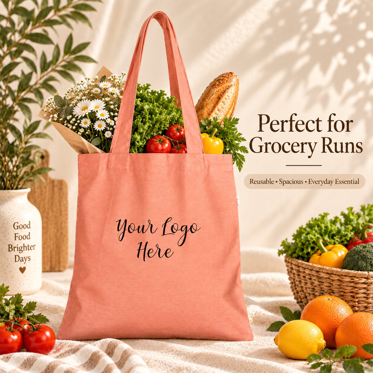 25pcs - Conference Cotton Tote Bag With Your Business Logo