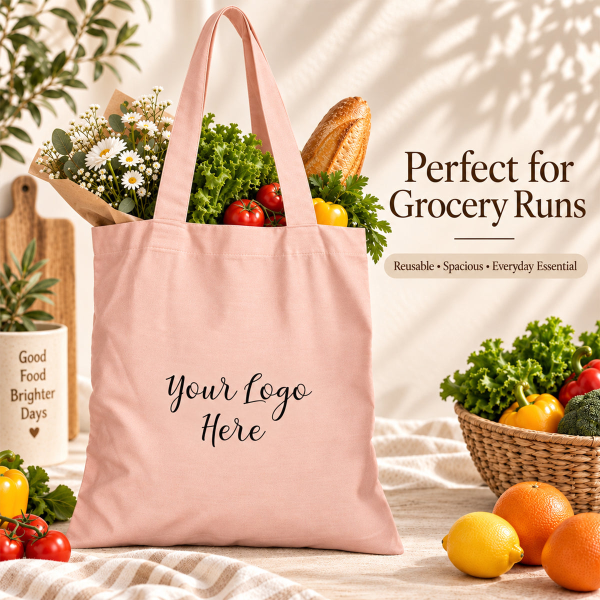 25pcs - Custom Logo Cotton Tote Bag for Trade Show Events and Expos