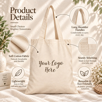 25pcs - Cotton Trade Show Tote Bag With Custom Company Logo