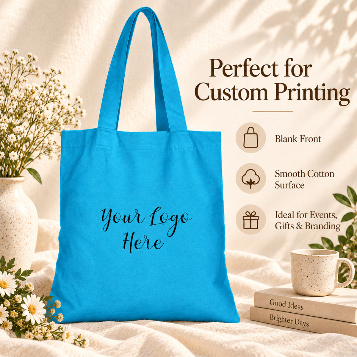 25pcs - Custom Printed Cotton Tote Bag With Your Brand Logo