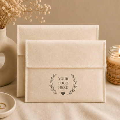 Custom Cotton Pouch Set of 100, Eco Friendly Boutique Packaging for Jewelry & Gifts with Brand Logo