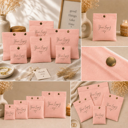 Snap Pouch Set of 100 | Custom Cotton Packaging Pouches