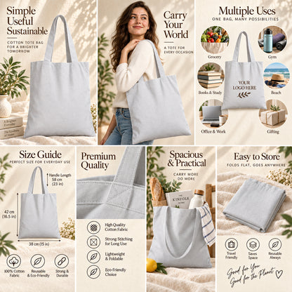 25pcs - Branded Cotton Tote Bag for Shops and Small Businesses