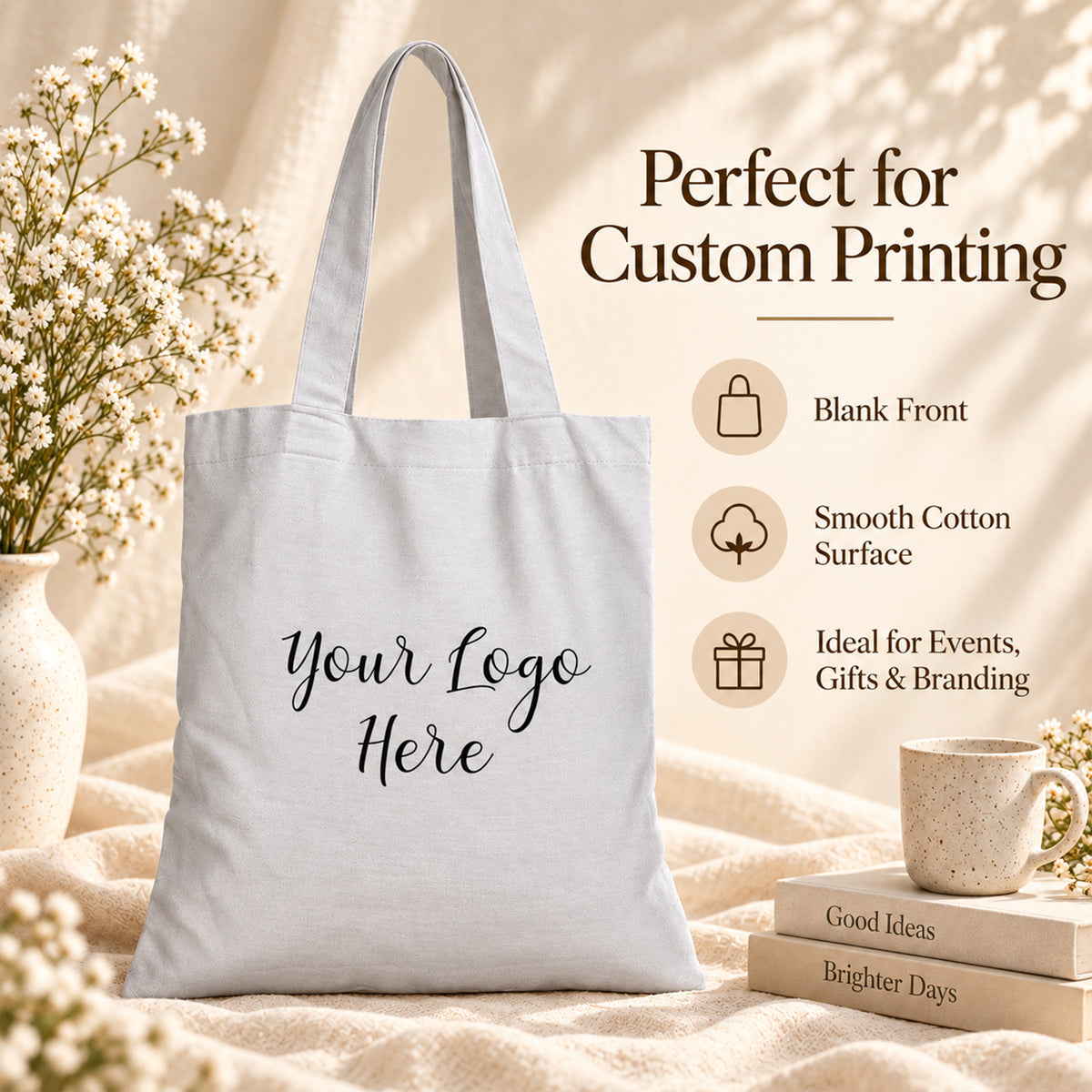 25pcs - Branded Cotton Tote Bag for Shops and Small Businesses