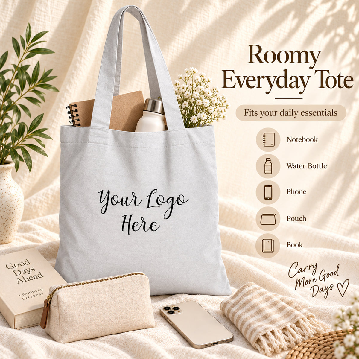 25pcs - Branded Cotton Tote Bag for Shops and Small Businesses