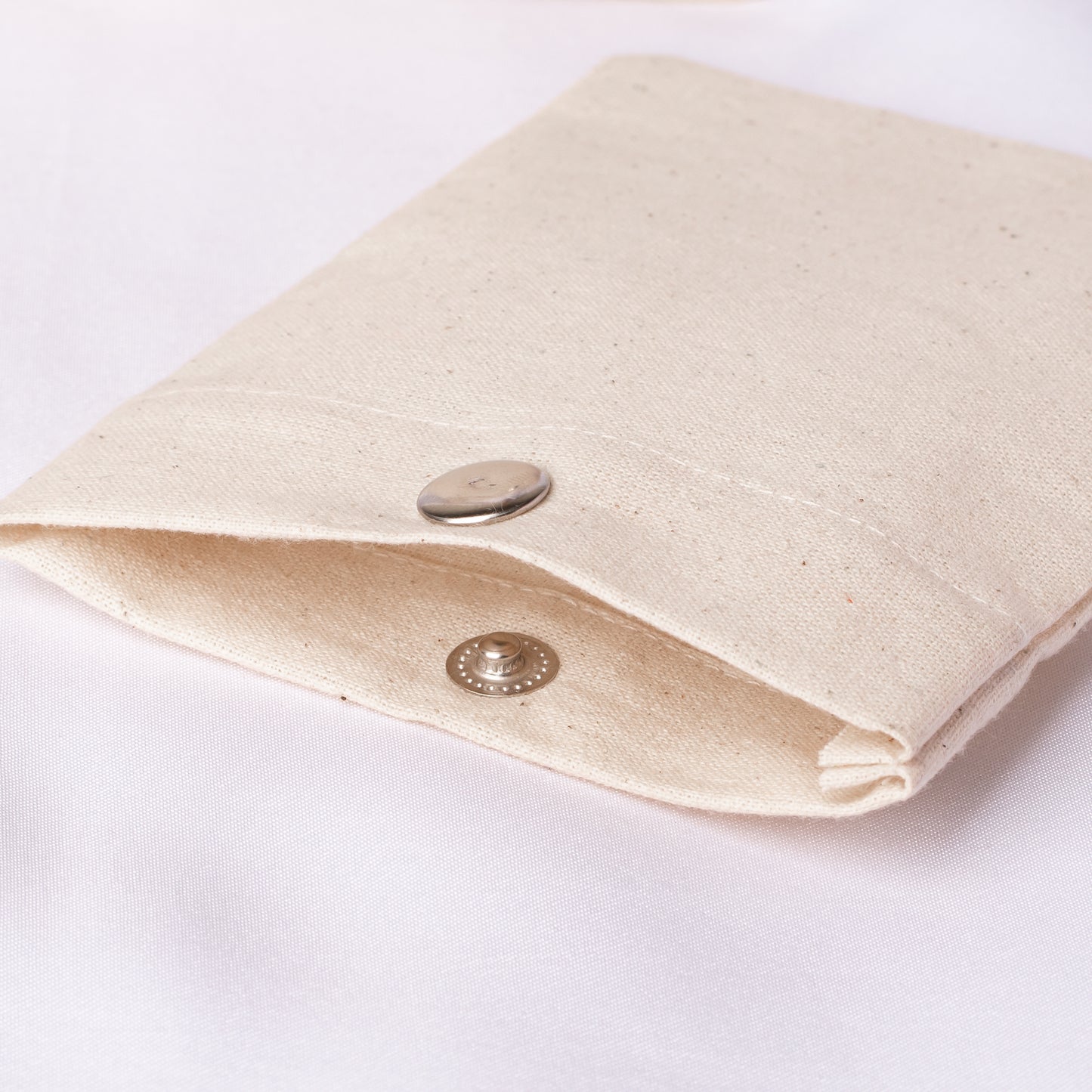 100pcs Plain Cotton Snap Closure Jewelry Pouch With Logo