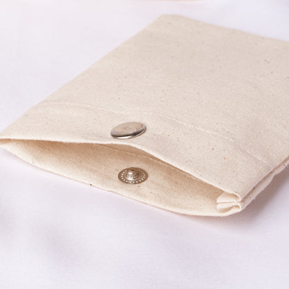 100pcs Plain Cotton Snap Closure Jewelry Pouch With Logo