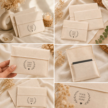 Custom Cotton Pouch Set of 100, Eco Friendly Boutique Packaging for Jewelry & Gifts with Brand Logo