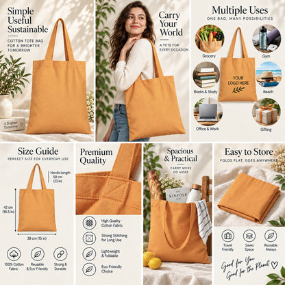 25pcs - Cotton Tote Bag With Company Logo for Everyday Use
