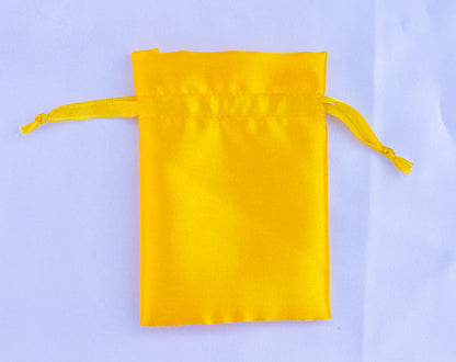 100pcs Yellow Satin Drawstring Jewelry Bags With Logo in Bulk