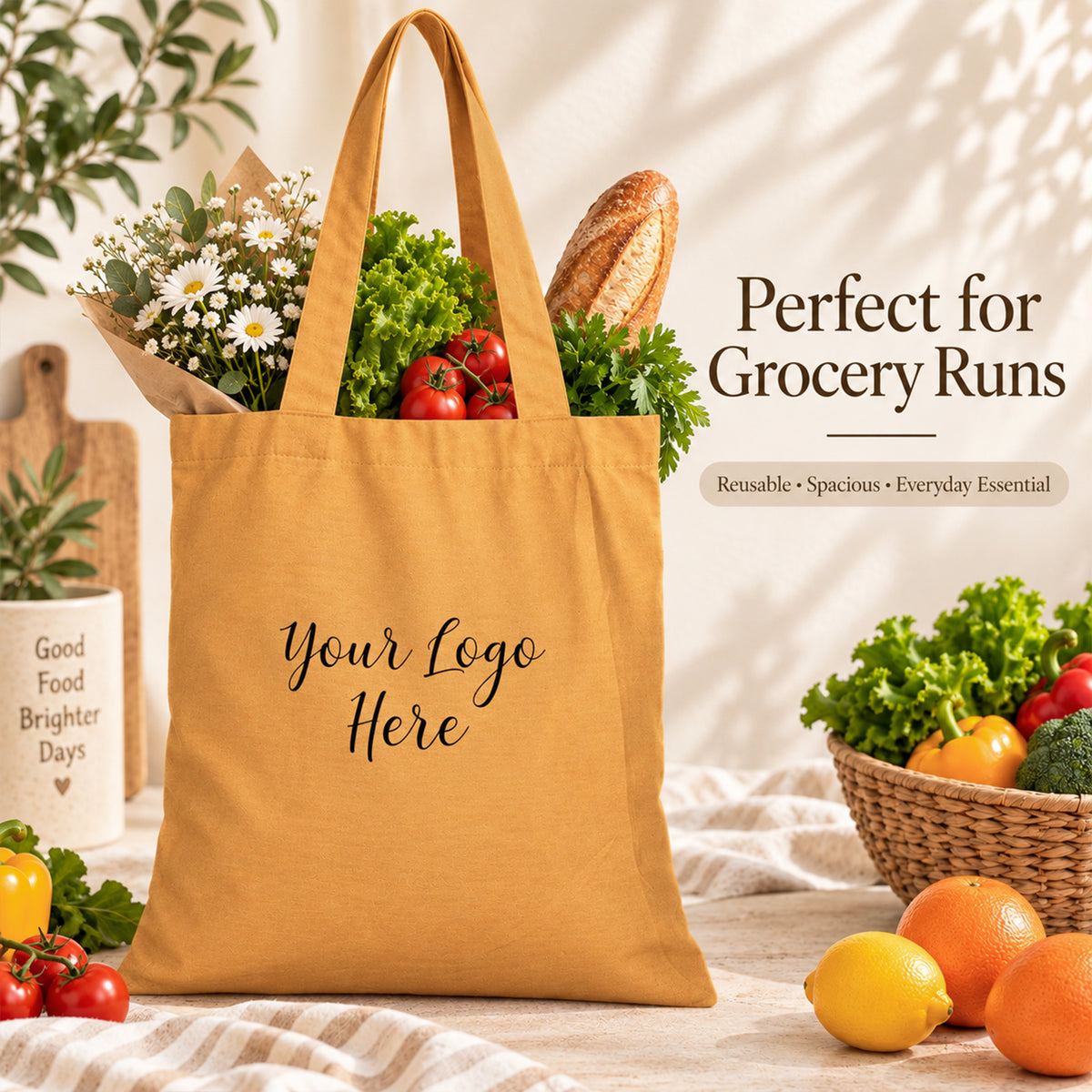 25pcs - Cotton Tote Bag With Company Logo for Everyday Use