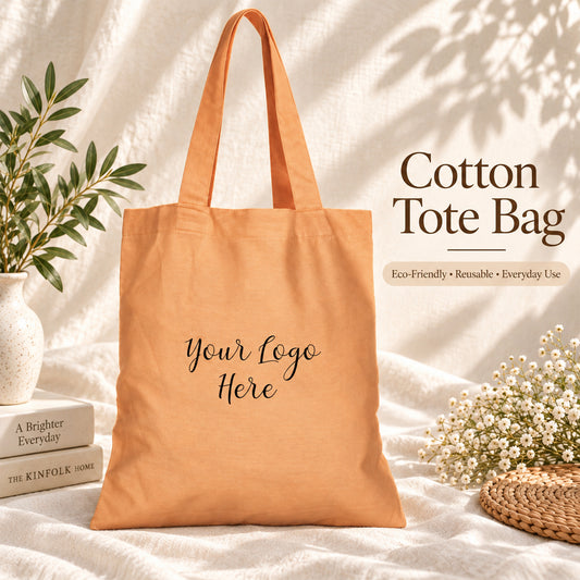 25pcs - Custom Business Logo Cotton Tote Bag for Retail Shops