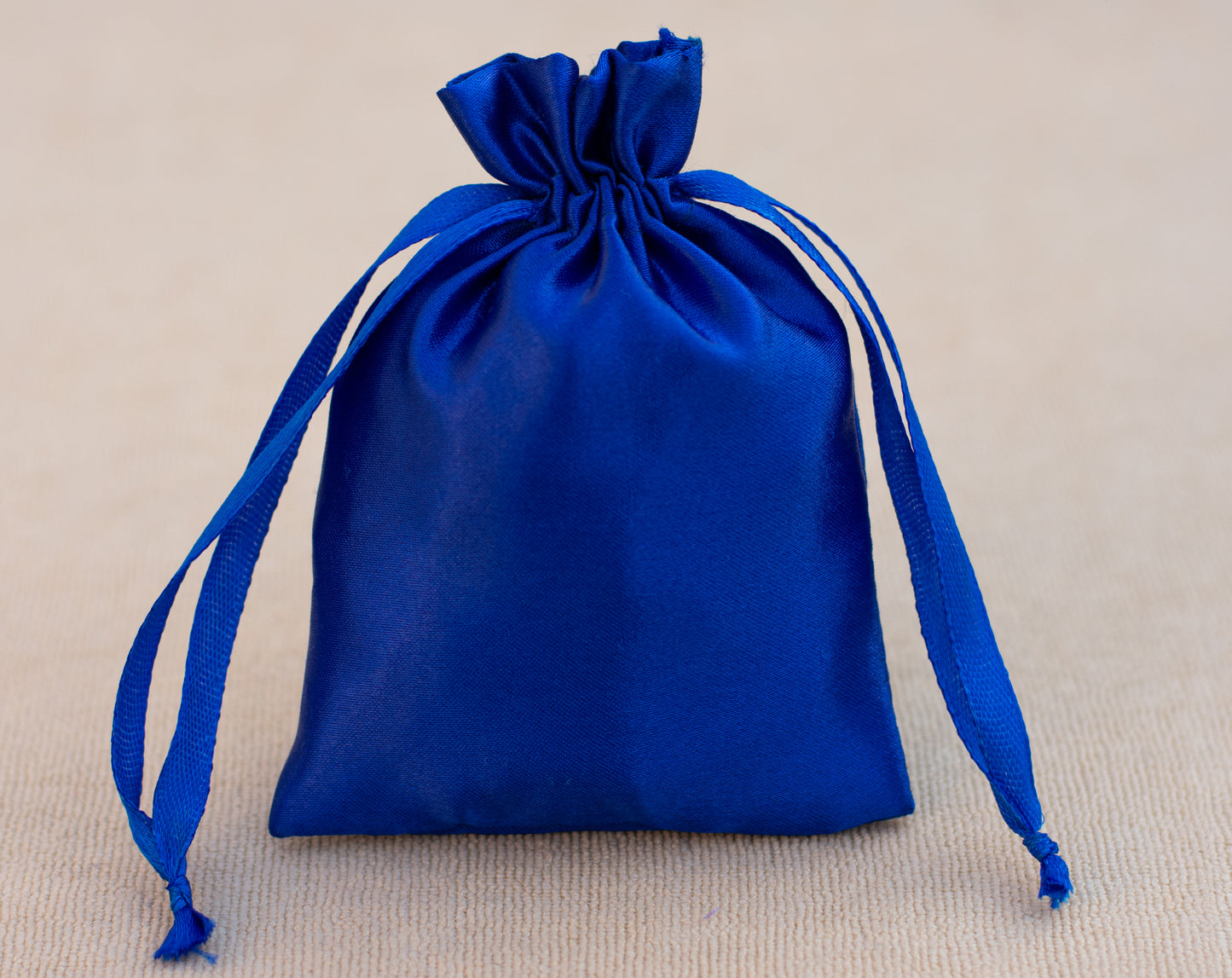 100pcs Blue Satin Drawstring Jewelry Packaging Bags With Logo, Favor Bags