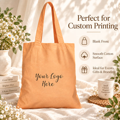 25pcs - Custom Business Logo Cotton Tote Bag for Retail Shops
