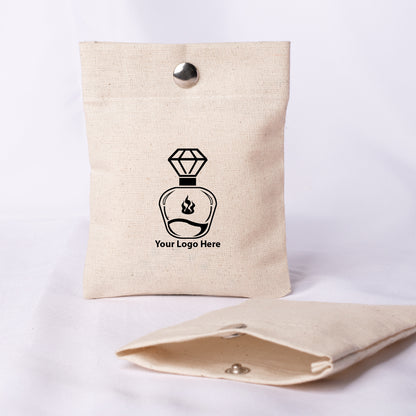 100pcs Plain Cotton Snap Closure Jewelry Pouch With Logo