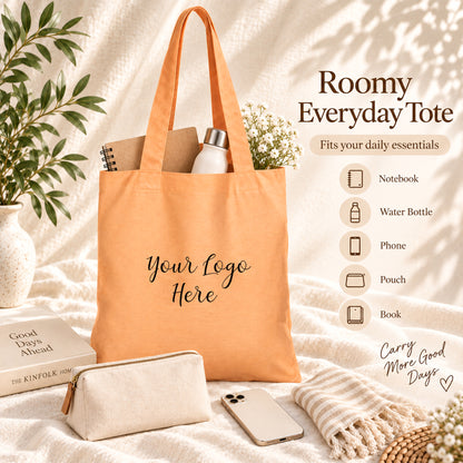 25pcs - Custom Business Logo Cotton Tote Bag for Retail Shops