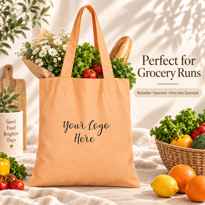 25pcs - Custom Business Logo Cotton Tote Bag for Retail Shops