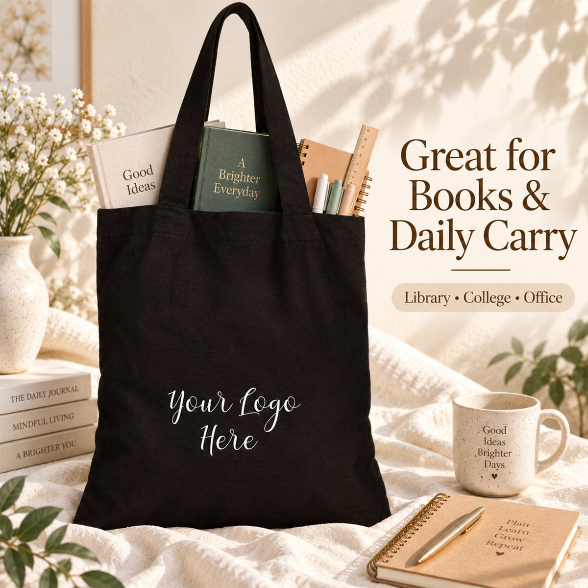 25pcs - Personalized Cotton Tote Bag for Your Small Business