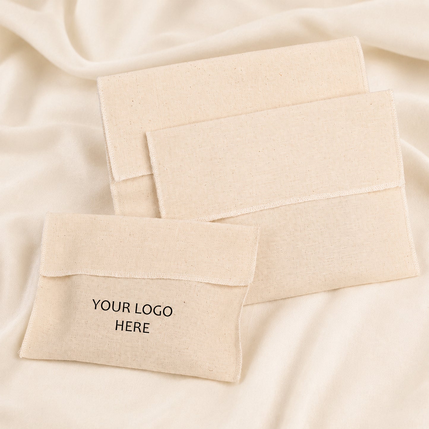 Custom Cotton Pouch Set of 100, Eco Friendly Boutique Packaging for Jewelry & Gifts with Brand Logo