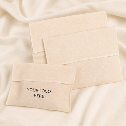 Custom Cotton Pouch Set of 100, Eco Friendly Boutique Packaging for Jewelry & Gifts with Brand Logo